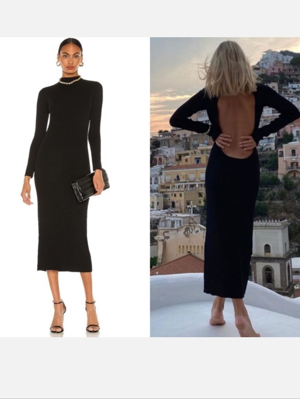 Musier Paris Darc black ribbed midi dress size 38 (US 6)